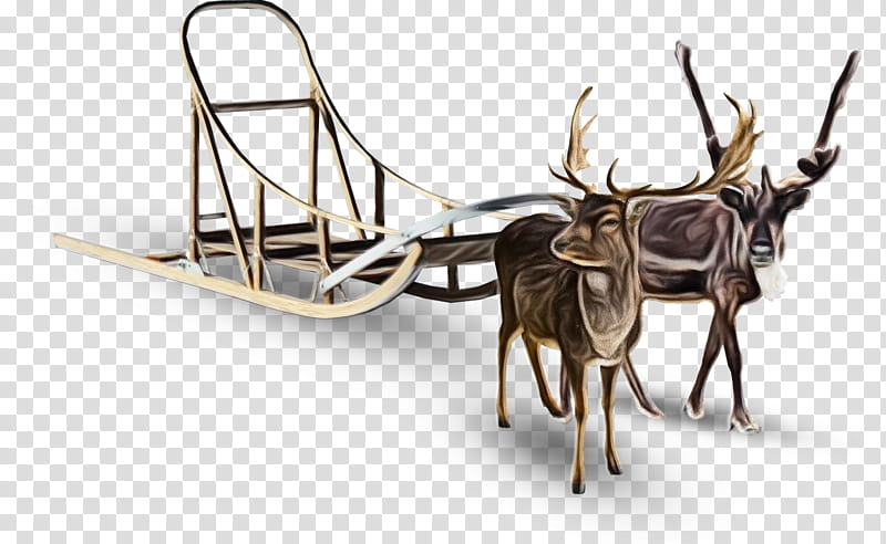 Reindeer, Watercolor, Paint, Wet Ink, Antler, Elk, Vehicle, Horn transparent background PNG clipart