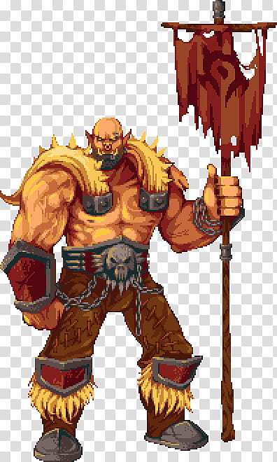 World Of Warcraft Action Figure, Grom Hellscream, Heroes Of The Storm, Garrosh Hellscream, Pixel Art, Drawing, Character, Digital Art transparent background PNG clipart