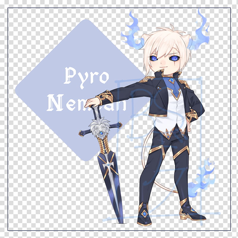 OPEN auction Pyro Nemean adoptable, white haired character transparent background PNG clipart