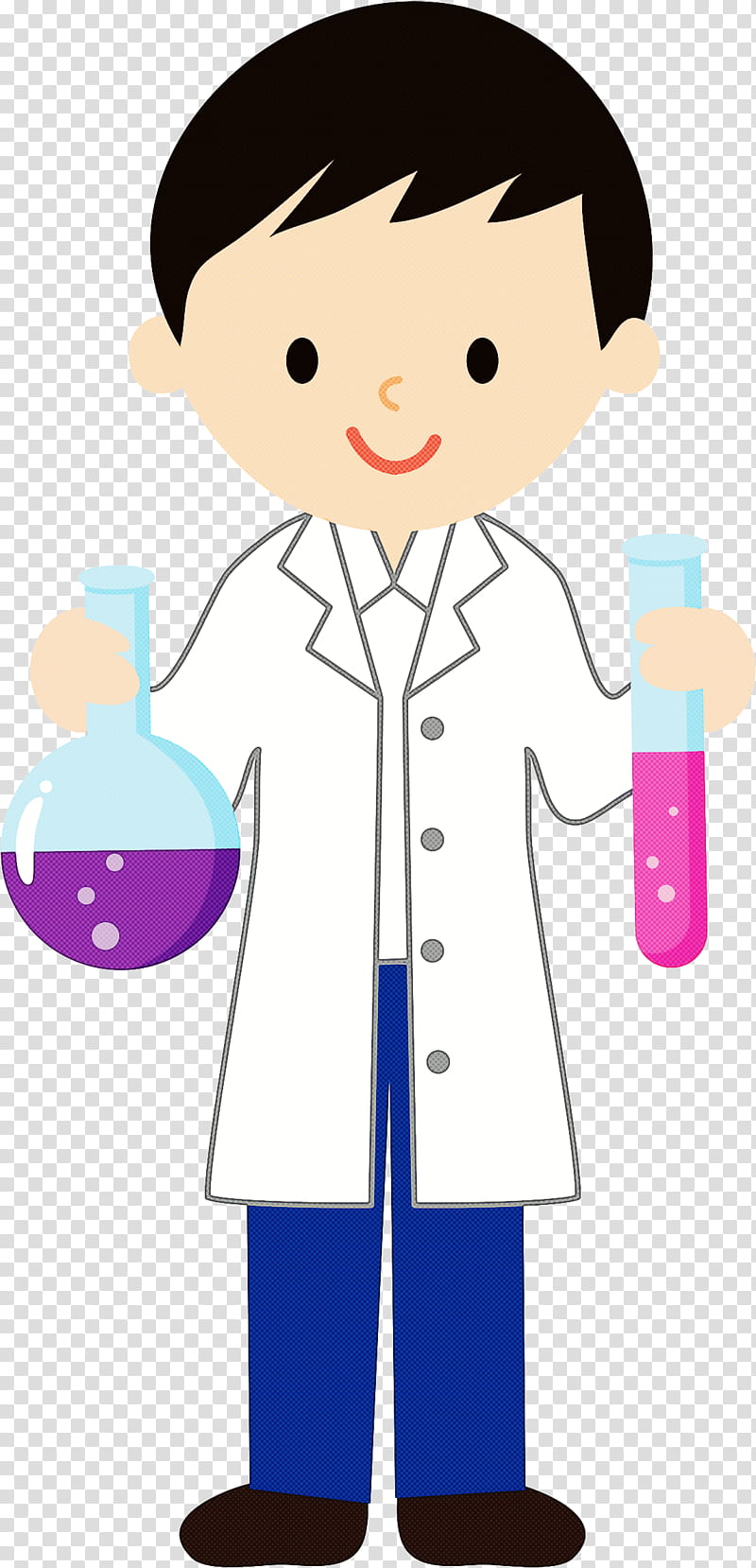 cartoon male child white coat, Cartoon transparent background PNG clipart