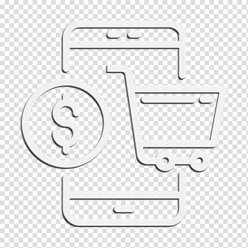 Mobile shopping icon Shopping and Ecommerce icon Money icon, Text, Line, Vehicle, Logo, Symbol transparent background PNG clipart