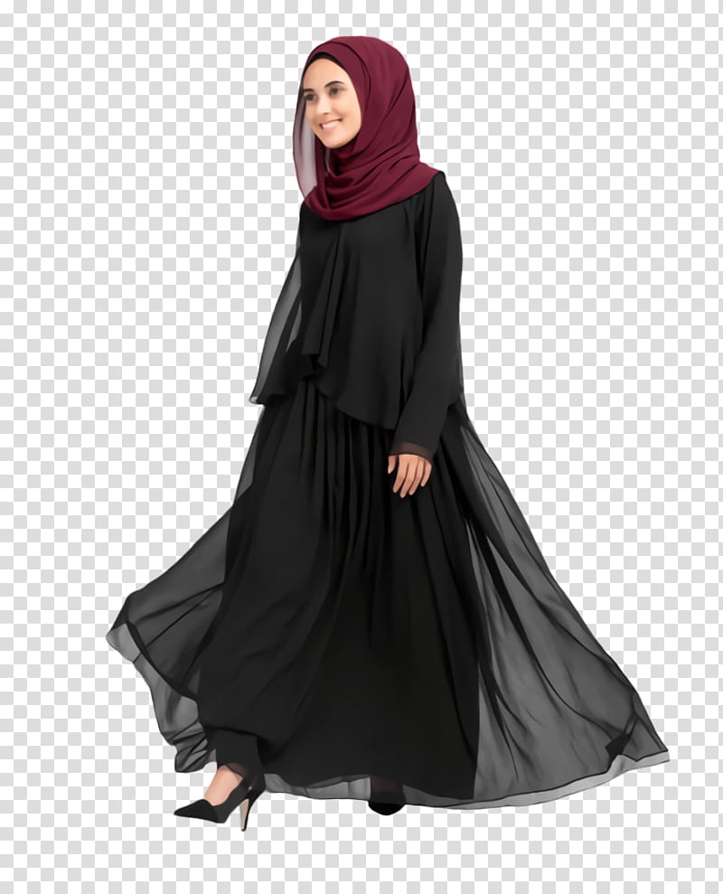 Dress Clothing, Outerwear, Costume, Sleeve, Neck, Black M, Hood, Abaya transparent background PNG clipart