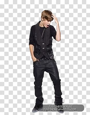 Super MEGA Justin Bieber, women's black long sleeve dress transparent background PNG clipart