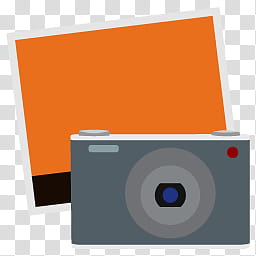 Simply Styled Icon Set  Icons FREE , Mac i, gray and orange camera icon transparent background PNG clipart