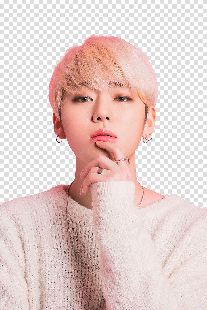 ZICO, man wearing white sweater touching his chin transparent background PNG clipart