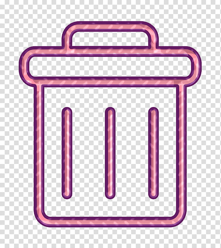 delete icon trash icon trash can icon, Pink, Line transparent background PNG clipart