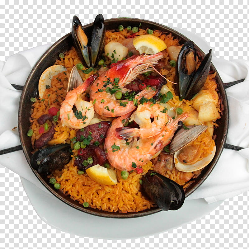 Seafood, Paella, Spanish Cuisine, Vegetarian Cuisine, Chinese Cuisine, Dish, Recipe, Cooking transparent background PNG clipart