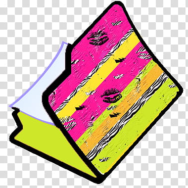 Carpetas e ico AnimalPrint, pink and yellow striped folder illustration transparent background PNG clipart
