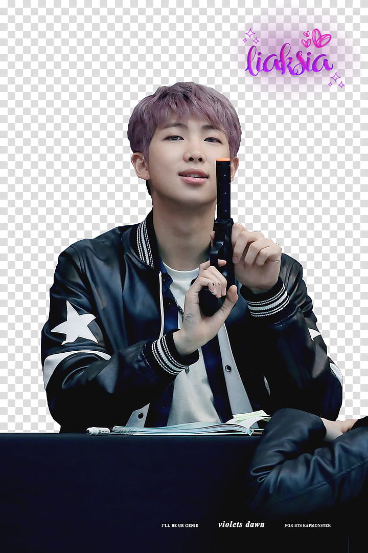 BTS Namjoon , man holding airsoft gun transparent background PNG clipart