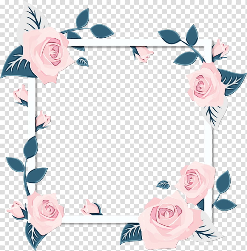 Watercolor Floral Frame, Paint, Wet Ink, Rose, Frames, Flower, Floral Design, Flower Frame transparent background PNG clipart