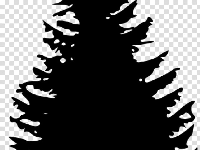 Christmas Black And White, Pine, Tree, Fir, Conifers, Cedar, Spruce, Silhouette transparent background PNG clipart