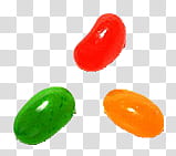 three assorted-color candies transparent background PNG clipart