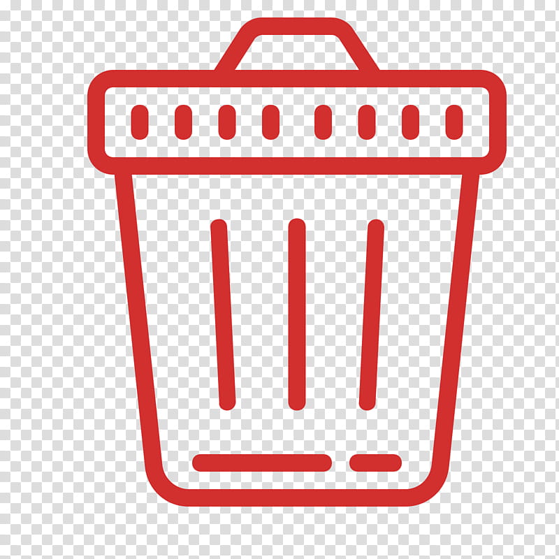 Icon Design, Trash, Red, Line, Area, Material, Rectangle transparent background PNG clipart