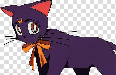 Luna Sailor Moon, purple cat character transparent background PNG clipart