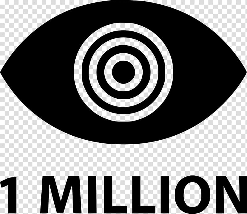 Eye Symbol, 1000000, Logo, Video, 1000000000000, Black And White
, Text, Circle transparent background PNG clipart
