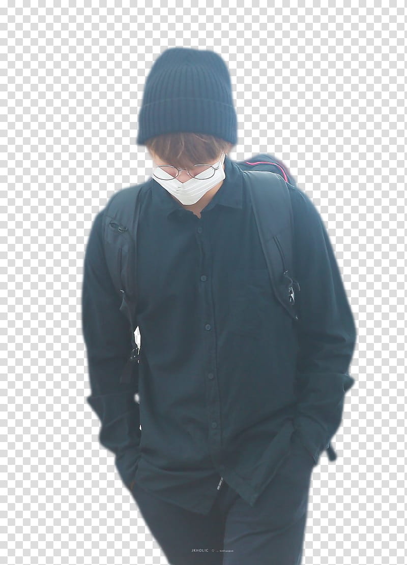 BIG SHARE Bts edition, man wearing black dress shirt and face mask transparent background PNG clipart