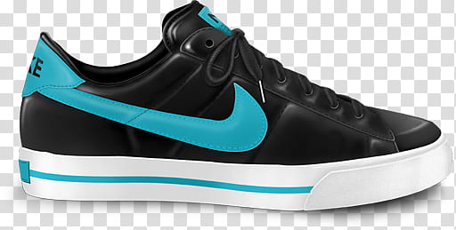 Nike Classic Icon, blue_, unpaired black and teal Nike low-top shoe transparent background PNG clipart