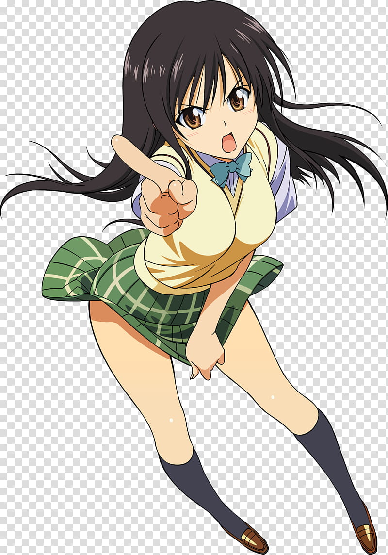 Konno Yuuki, black haired female anime character transparent background PNG  clipart