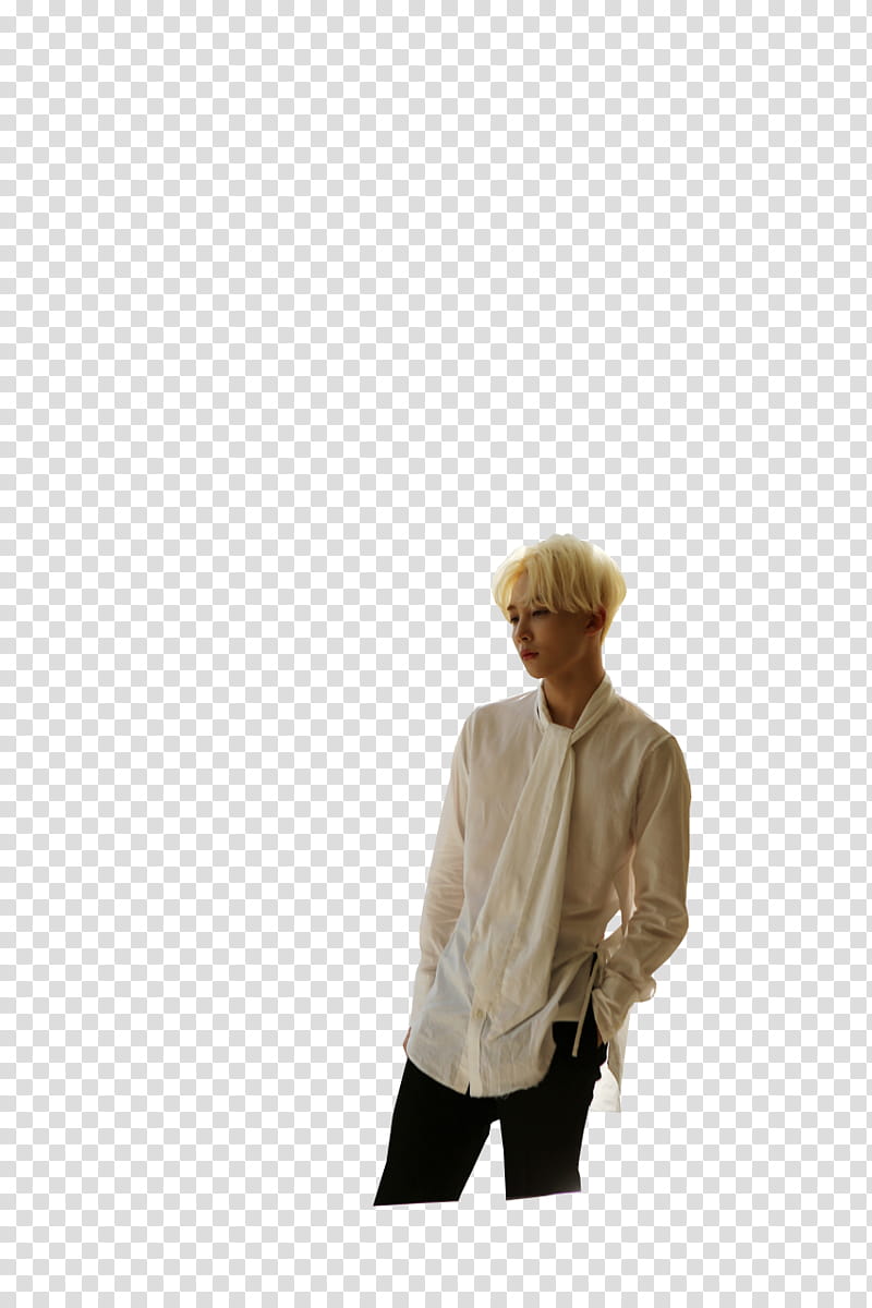 SEVENTEEN ALONE AL , man in white long-sleeved shirt transparent background PNG clipart