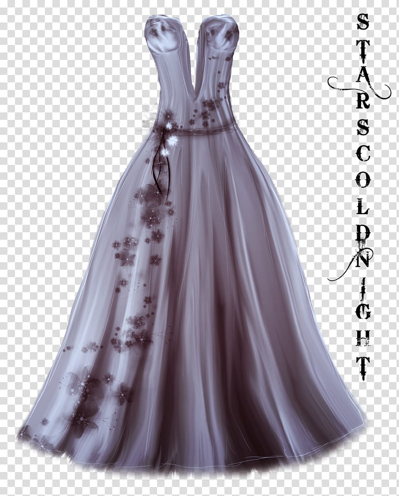 Lila purple blue dress, gray plunging neckline gown drawing transparent background PNG clipart