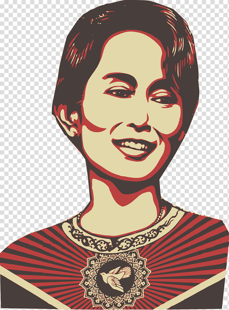 Aung San Suu Kyi Chin, Myanmar, Politician, Politics, Journalist, Author, Hillary Clinton, Shepard Fairey transparent background PNG clipart