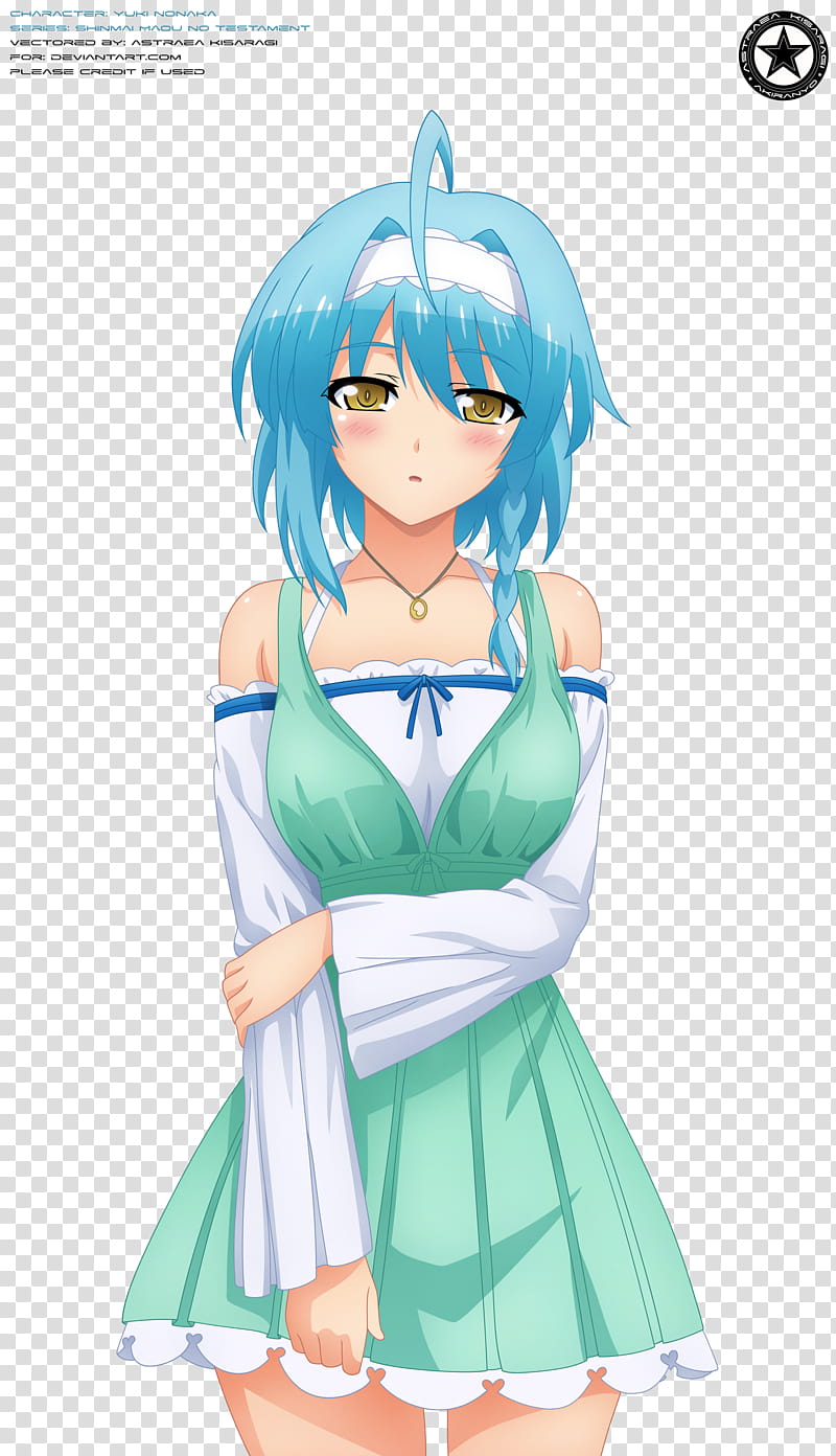 Yuki Nonaka, blue haired female anime character transparent background PNG clipart