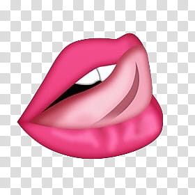 Badass Emoji s, pink mouth with tongue out transparent background PNG clipart