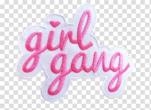 s, white and pink girl gang patch illustration transparent background PNG clipart