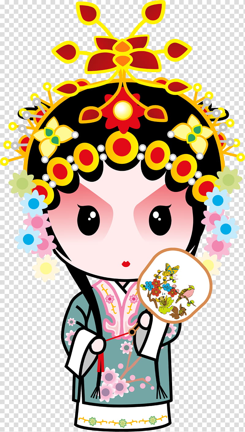 Girl, Peking Opera, Dan, Bao Zheng, Flower, Happiness, Smile, Tree transparent background PNG clipart