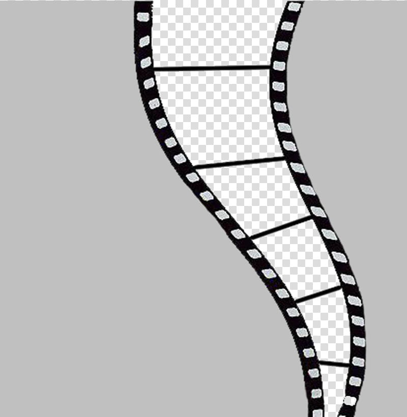 Curved film strip. Cinema monochrome movie or photo tape, strip