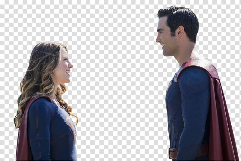 Supergirl and Superman transparent background PNG clipart