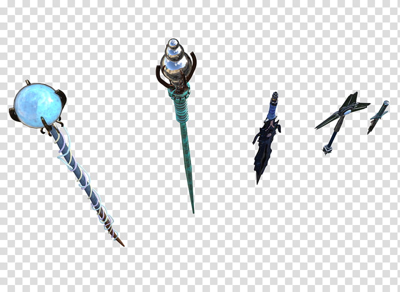 Weapon Magic D FREE, five assorted-color staffs transparent background PNG clipart