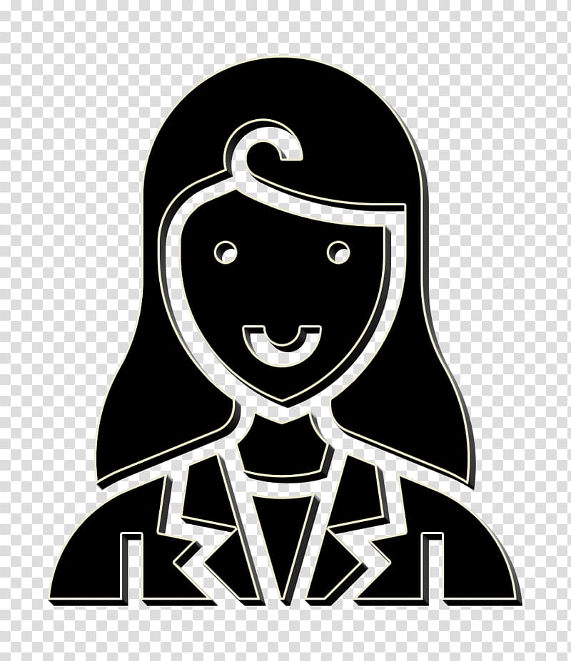 Accounting icon Businesswoman icon Girl icon, Black, Blackandwhite, Cartoon, Logo, Line Art, Style transparent background PNG clipart