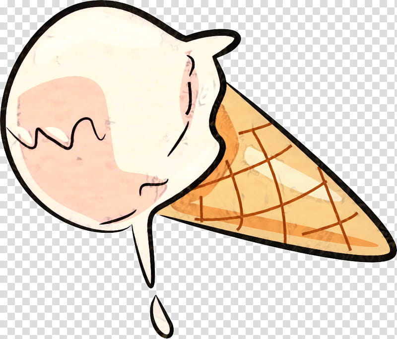 Ice Cream Cone, Ice Cream Cones, Melting, Sundae, Food Scoops, Vanilla Ice Cream, Nose, Cartoon transparent background PNG clipart