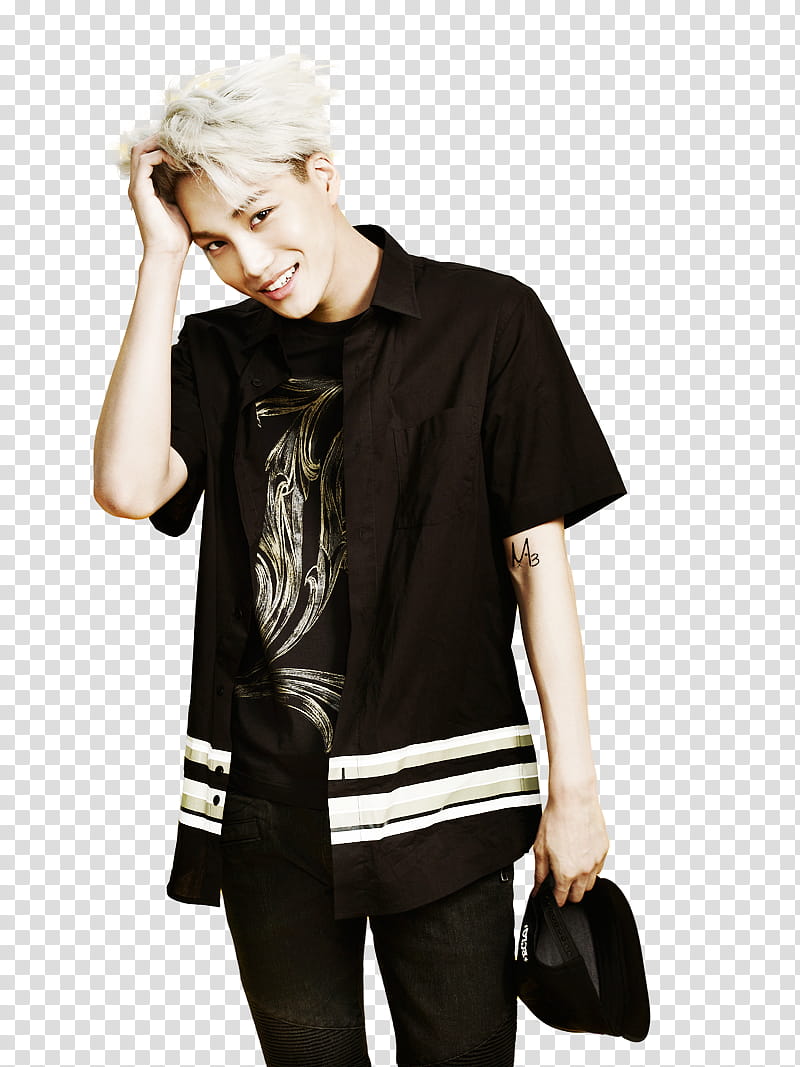 EXO Kai for Kolon Sport cf , unknown celebrity wearing black dress transparent background PNG clipart
