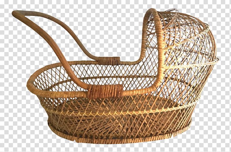 Modern, Wicker, Basket, Rattan, Storage Basket, Magazine Racks, Handle, 20th Century transparent background PNG clipart