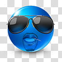 Very emotional emoticons , , blue emoji with sunglasses transparent background PNG clipart