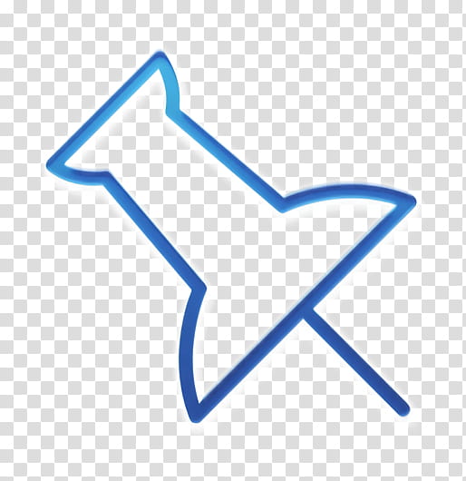 Essential Set icon Push pin icon, Blue, Line, Azure, Electric Blue, Logo transparent background PNG clipart