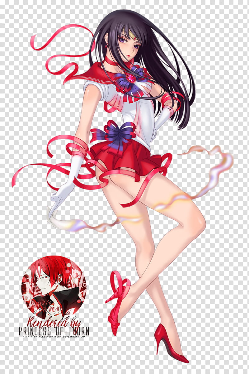 Sailor Mars Render, black-haired anime girl wearing school uniform transparent background PNG clipart