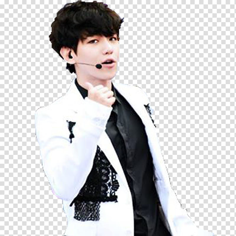 BAEKHYUN EXO AT HONGKONG DOME FESTIVAL, man singing with hand raise up transparent background PNG clipart