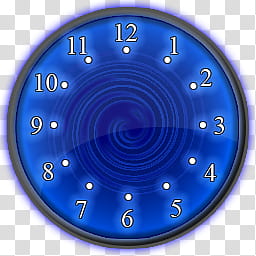 Twirl Clock, round blue analog illustration transparent background PNG clipart