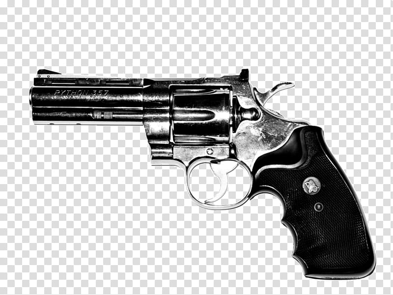 , black and gray revolver pistol transparent background PNG clipart