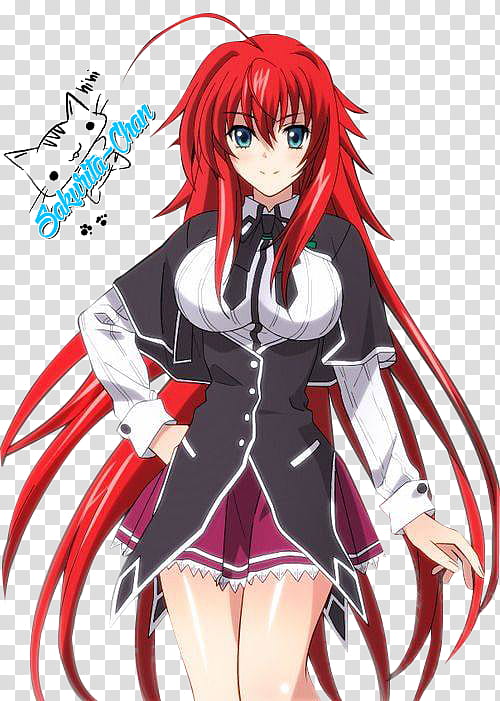 Render Rias Gremory, female anime character transparent background PNG clipart
