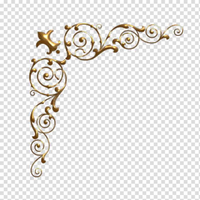 DiZa decorative element, gold floral boarder transparent background PNG clipart