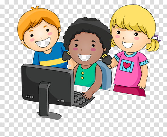 Child, Computer, Computer Lab, Typing, Computer Programming, Cartoon, Learning, Sharing transparent background PNG clipart
