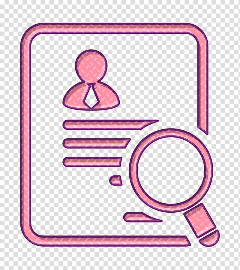 Humans Resources icon Job icon Businessman paper of the application for a job icon, Business Icon, Pink, Line transparent background PNG clipart