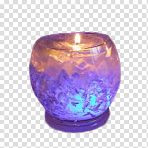 Velas Estilo Vintage, lighted purple and brown candle illustration transparent background PNG clipart