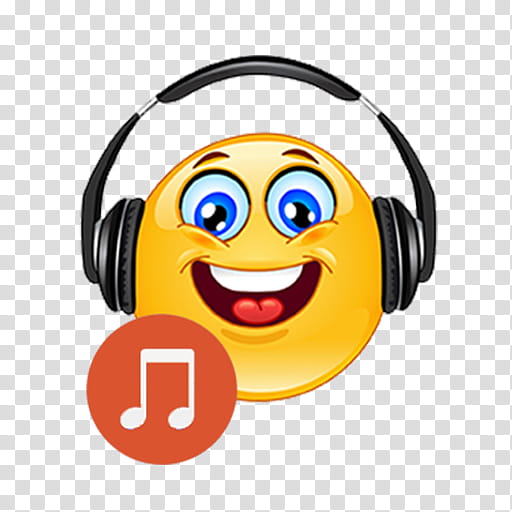 Emoji Smile, Emoticon, Smiley, Thumb Signal, Online Chat, Headphones, Audio Equipment, Yellow transparent background PNG clipart