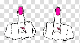 O , Hello Kitty rings on human middle fingers transparent background PNG clipart