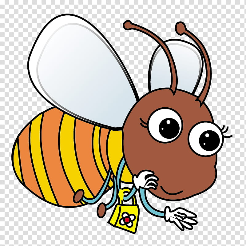 Honey, Honey Bee, Cartoon, Pterygota, Color, Insect, Pollinator, Butterfly transparent background PNG clipart